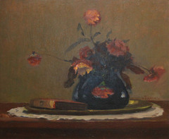 Still Life with Book and Flowers