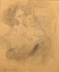Mother Reading to Child Study by Otto Stark