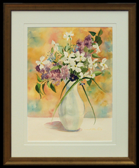 Flowers in White Vase